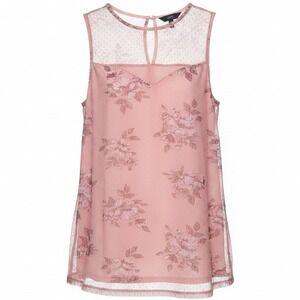 Apt 9 Romantic Cottagecore Fairycore sweetheart neckline mesh floral top large